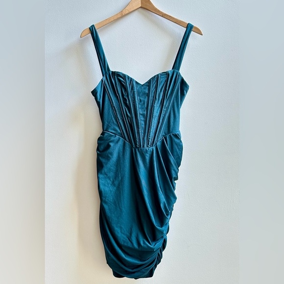 ❌SOLD❌ h:hours Miquela Mini Dress in Teal - Picture 2 of 7